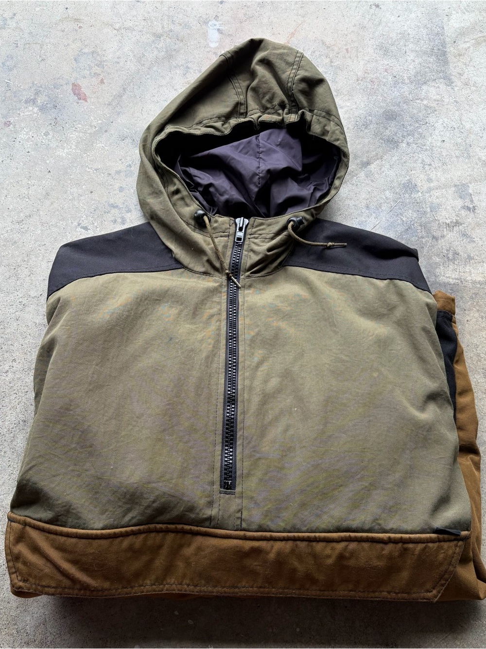 Vintage Columbia Convert Jacket Windbreaker 90s Hooded Anorak Olive